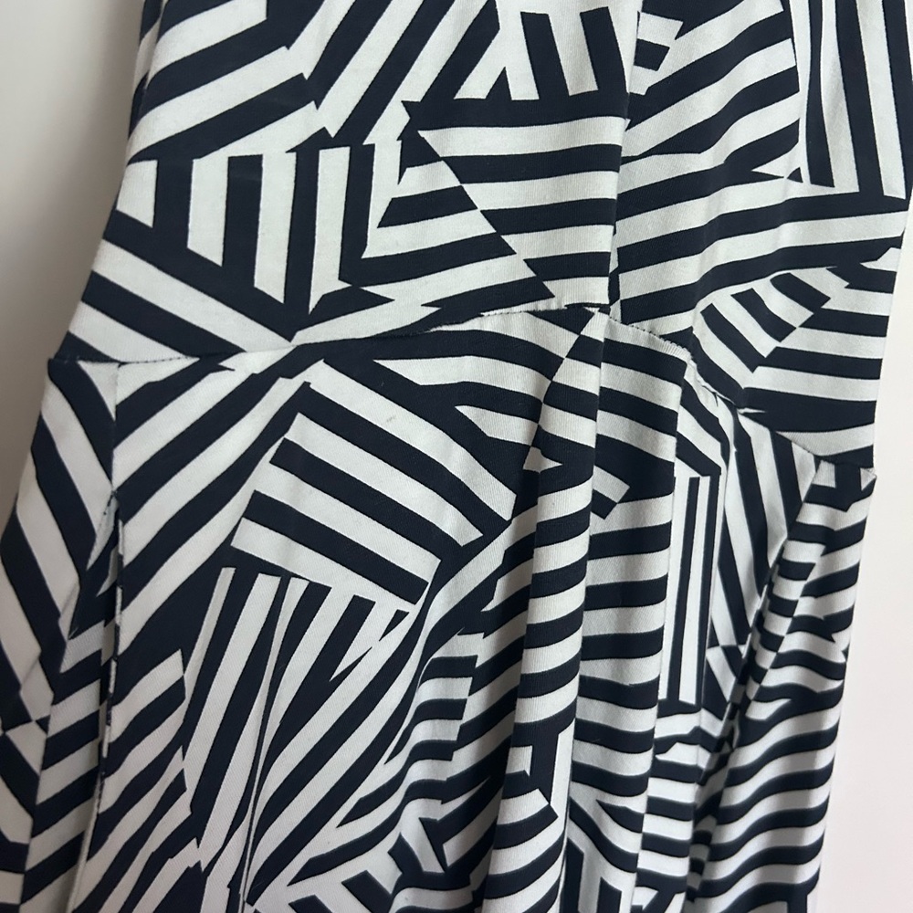 Pact Black and White Graphic Stripe Skater Skirt